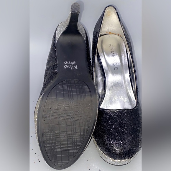 Rampage Black & Silver Platform Party Pumps. - Picture 8 of 10